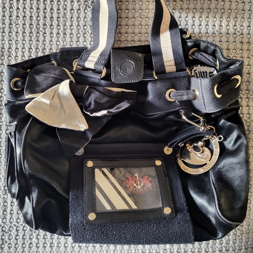 🌻RARE🌻 Juicy Couture Black Daydreamer handbag with Gold Accents Y2K 2008 - Picture 13 of 16